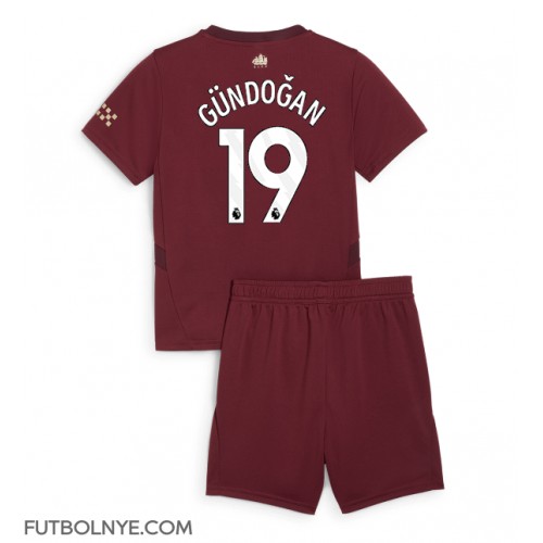 Camiseta Manchester City Ilkay Gundogan #19 Tercera Equipación para niños 2024-25 manga corta (+ pantalones cortos)